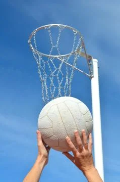 Shooting a Netball Stock Photos