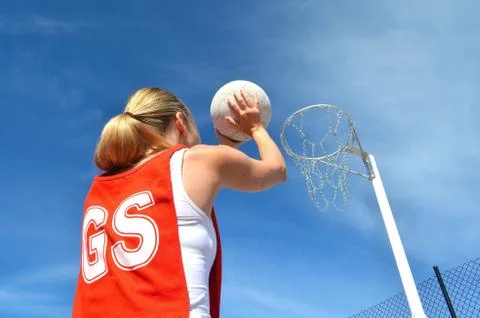 Shooting a Netball Stock Photos