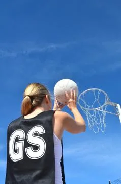 Shooting a Netball Stock Photos