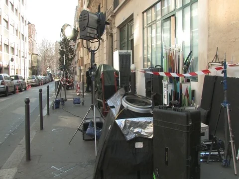 Shooting paris filming Stock Footage 71242266