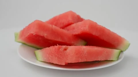 Shooting of pieces of a watermelon. Stock Footage