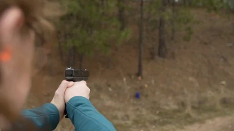Shooting Pistol Stock Footage 128070995