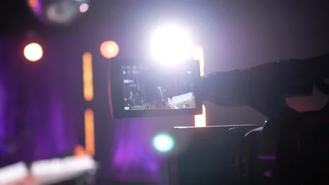 Shooting a podcast on studio Stock Footage 153108481