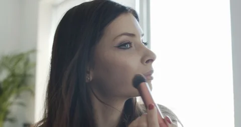 Shooting portrait in the mirror. Stock Footage 127850246