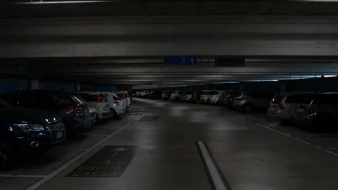Shooting in POV, walking inside an underground car park in Siena. Stock Footage 170430206