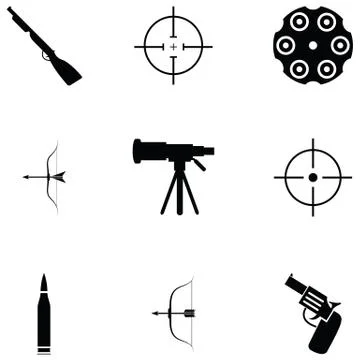 Shooting range icon set Stock Illustration
