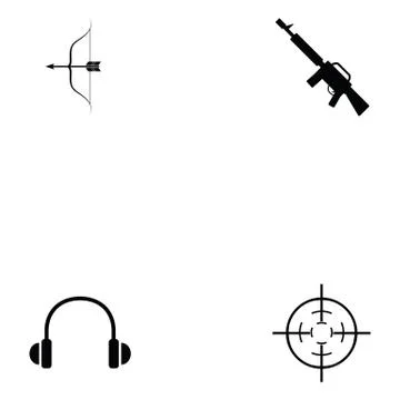 Shooting range icon set Illustrazione stock