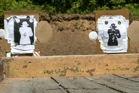 Shooting range for shooting practice. Stock Photos