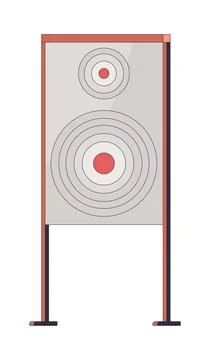 Shooting range target 2D cartoon clip art Stock Illustration