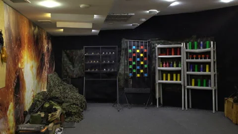 Shooting range. Target shooting Stock Footage 100614170