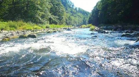 Shooting the Rapids Point of View Stock Footage 10888481