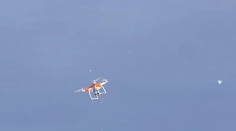 Shooting RC DJI Phantom Drone Out Of The Air Stock Footage 59478899