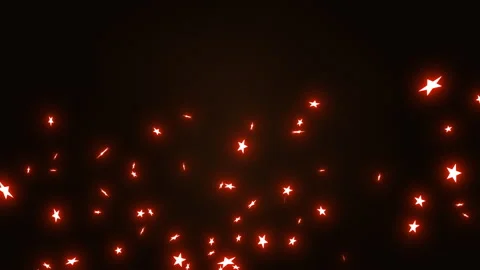 Shooting red five-pointed luminous stars Stock Footage 284486506