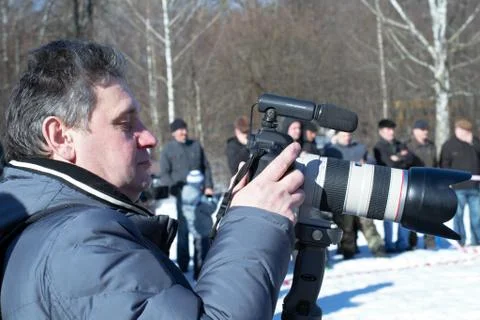 Shooting reportage Stock Photos