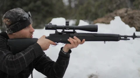Shooting Rifle Stock Footage 35597522