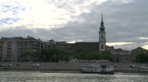Shooting From River of Historical Buildings Stock Footage 45997109