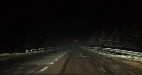 Shooting the road from the front window when driving in bad weather. Stock Footage 240704822