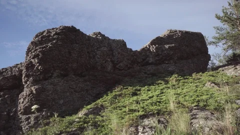 Shooting the rock using 3 Axis Gimbal. Stock Footage 112607946