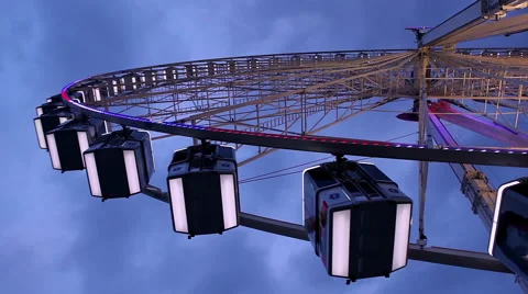 Shooting roue de paris from bottom to tip in Paris Stock Footage 64191545