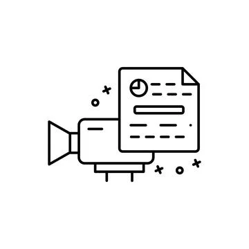 Shooting script, document, camera icon. Element of film Industry icon Illustrazione stock