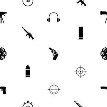 Shooting seamless pattern background icon. Stock Illustration