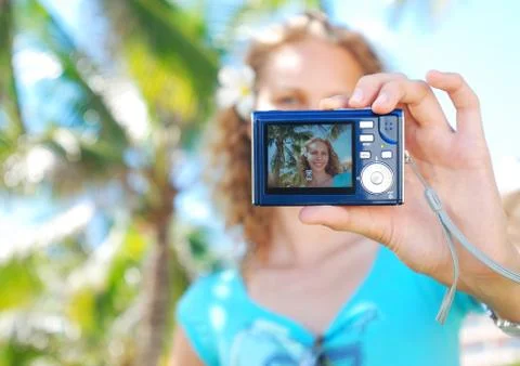 Shooting self portrait Stock Photos