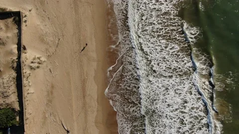 Shooting from the sky with a drone beach and sea Stock Footage 147672339