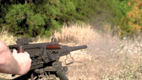 Shooting Slow Motion Machine Guns Filmed At 4000 FPS Frames Per Second Stock Footage 124245337