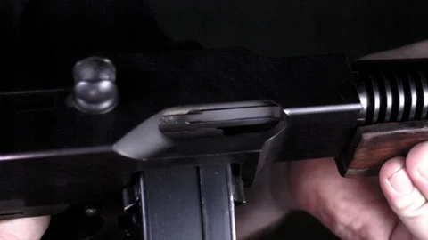 Shooting Slow Motion Machine Guns Filmed At 4000 FPS Frames Per Second Stock Footage 124245356