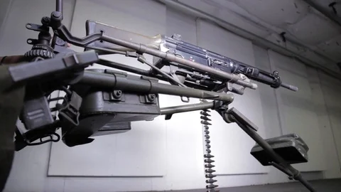 Shooting Slow Motion Machine Guns Filmed At 4000 FPS Frames Per Second Stock Footage 124245372