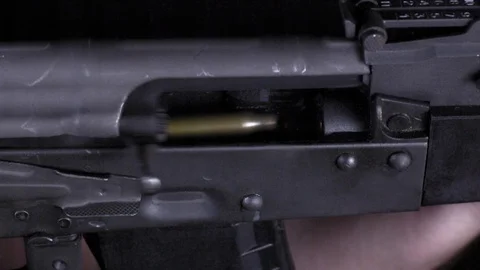 Shooting Slow Motion Machine Guns Filmed At 4000 FPS Frames Per Second Stock Footage 124245427