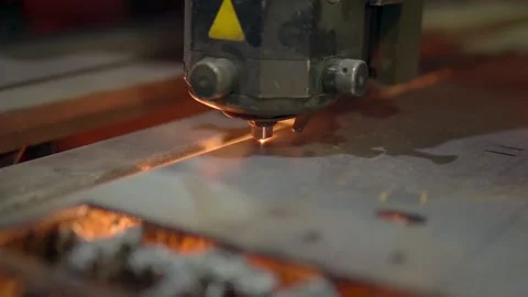 Shooting is a slow movement, close -up. CNS laser cutting machine Stock Footage 201819774