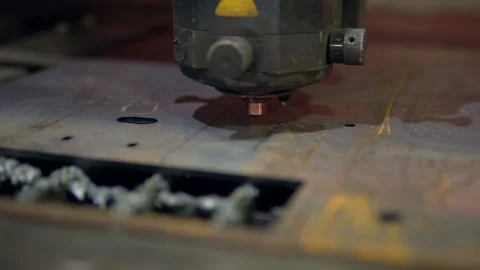 Shooting is a slow movement, close -up. CNS laser cutting machine Stock Footage 201819972