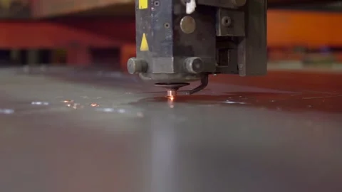 Shooting is a slow movement, close -up. CNS laser cutting machine Stock Footage 201819995