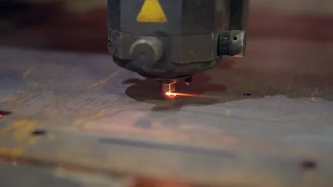 Shooting is a slow movement, close -up. CNS laser cutting machine Stock Footage 201820019
