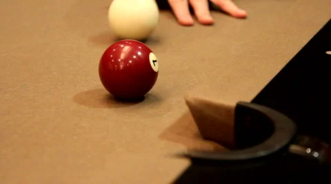 Shooting a solid red ball into the pocket. Stock Footage 952673
