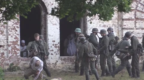 The shooting of the Soviet soldier Stock Footage 60198065