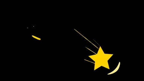 Shooting Star Animation in Alpha Channel Stock Footage