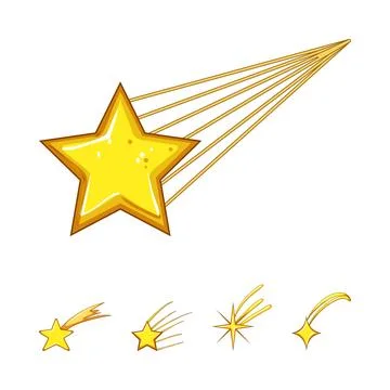 Shooting star collection creating dynamic celestial visual 库存插图