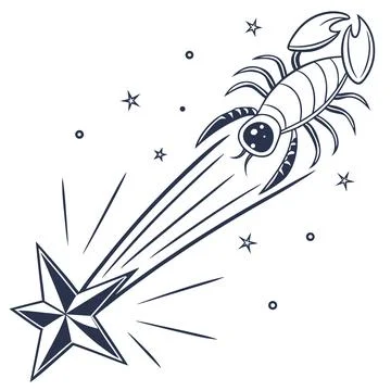 Shooting Star Comet Celestial Flat Graphic Stock Illustration