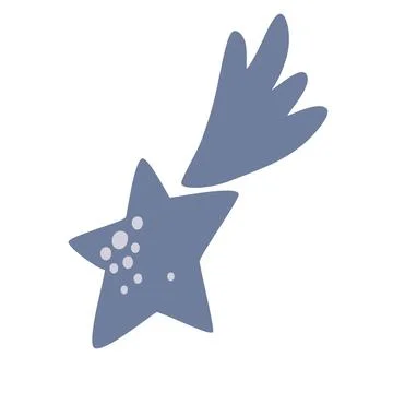 Shooting star. Comet tail or star trail. Meteorite, space. Vector Hand draw i Stock Illustration