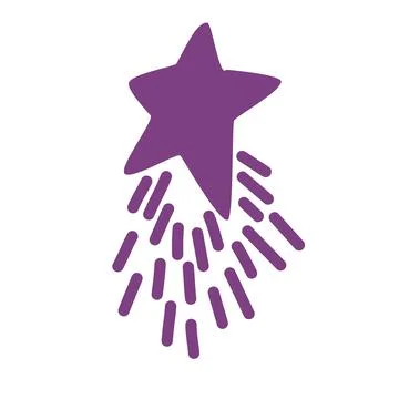 Shooting star. Comet tail or star trail. Meteorite, space. Vector Hand draw i Stock Illustration