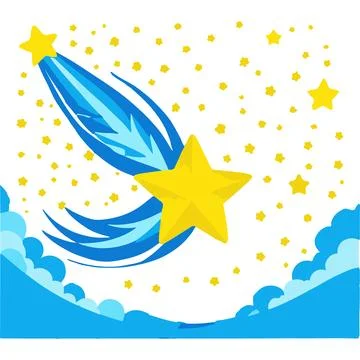 Shooting Star cosmic patterns Sky Wish starry beauty Illustrazione stock