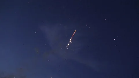 Shooting Star Firework Stock Footage 114714537