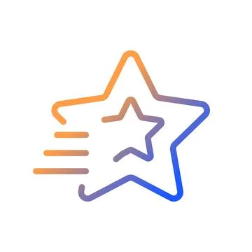 Shooting star gradient linear vector icon Stock Illustration