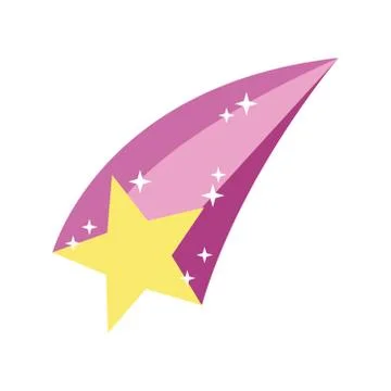 Shooting star hand draw style icon Stock Illustration