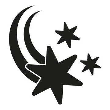 Shooting star icon symbolizing wish magic astrology Stock Illustration