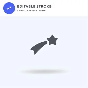 Shooting Star icon vector, filled flat sign, solid pictogram isolated on white イラスト素材