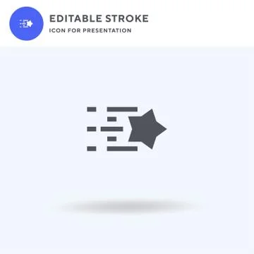 Shooting Star icon vector, filled flat sign, solid pictogram isolated on white Stock Illustration