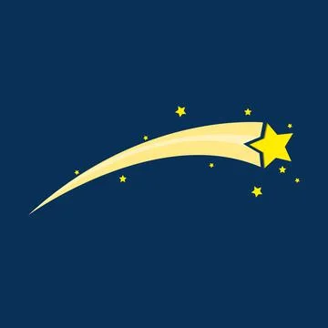 Shooting star at night Stock Illustration